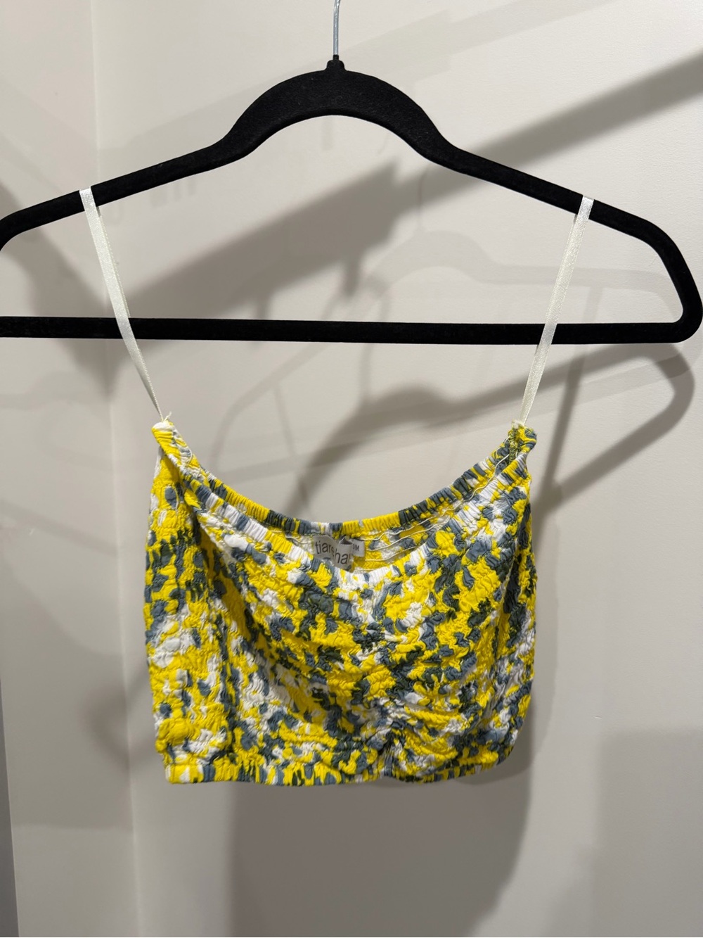 Tiare Hawaii Yellow Floral Textured Tube Top and Skirt in Size S/M
